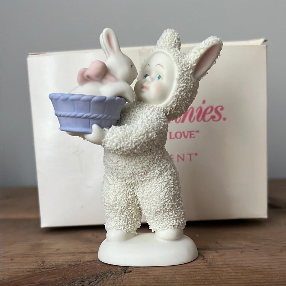 Snowbunnies “A Basket of Love” Bunny Figurine